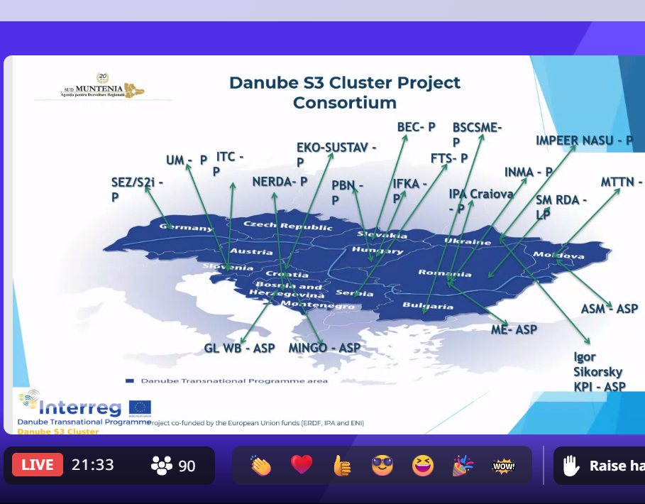 ADR Sud Muntenia, la Conferința finală a proiectului Danube S3 Cluster și Cel de-al patrulea atelier de lucru privind politicile de cluster în regiunea Dunării